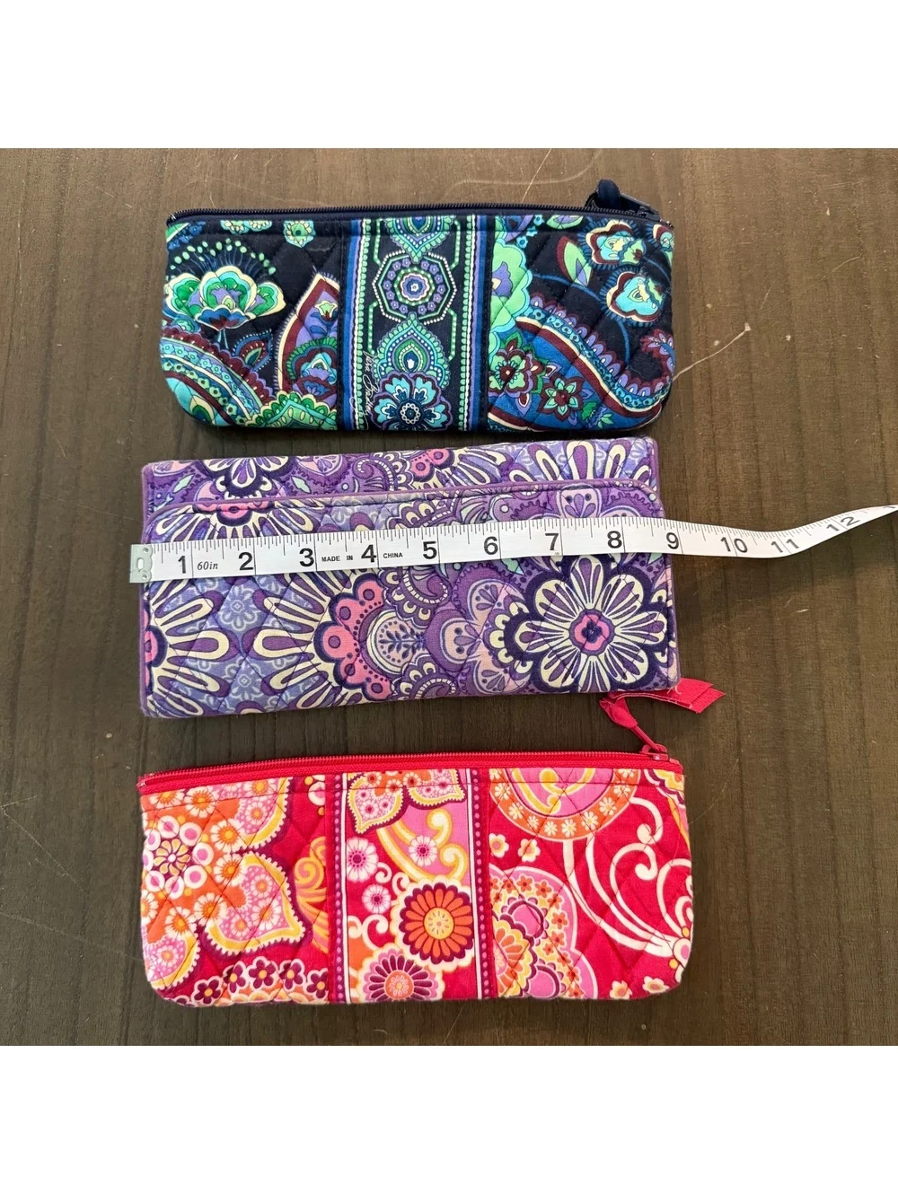 Vera Bradley Wallet Clutch Bundle Quilted Floral Cotton Zip Around Organizer Set